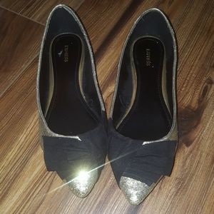Express Gold Glitter Flats